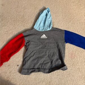 Adidas Kids Colorblock Hoodie - Gray, Red, Blue